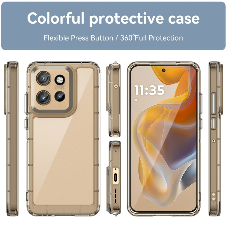 For Motorola Moto S50 Colorful Series Acrylic Hybrid TPU Phone Case(Transparent Grey) - free shipping - PMC TechLife - Order now!