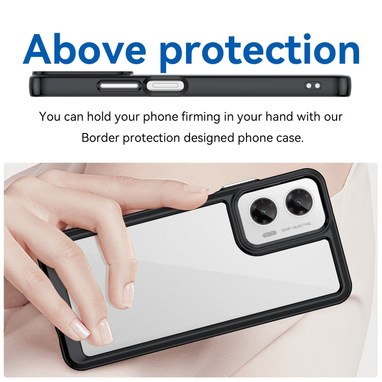 For Motorola Moto G35 5G Colorful Series Acrylic Hybrid TPU Phone Case(Black) - free shipping - PMC TechLife - Order now!