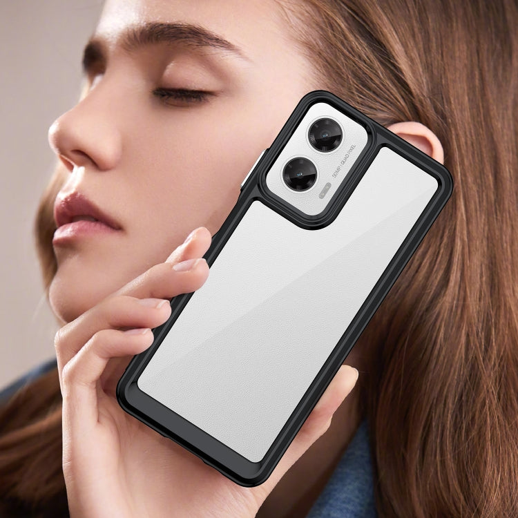 For Motorola Moto G35 5G Colorful Series Acrylic Hybrid TPU Phone Case(Black) - free shipping - PMC TechLife - Order now!