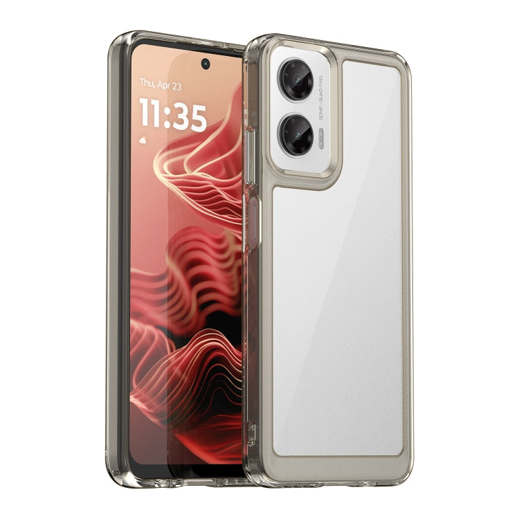 For Motorola Moto G35 5G Colorful Series Acrylic Hybrid TPU Phone Case(Transparent Grey) - free shipping - PMC TechLife - Order now!