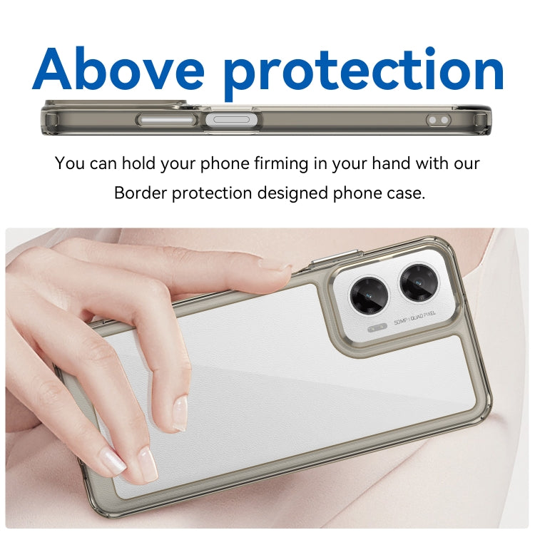 For Motorola Moto G35 5G Colorful Series Acrylic Hybrid TPU Phone Case(Transparent Grey) - free shipping - PMC TechLife - Order now!
