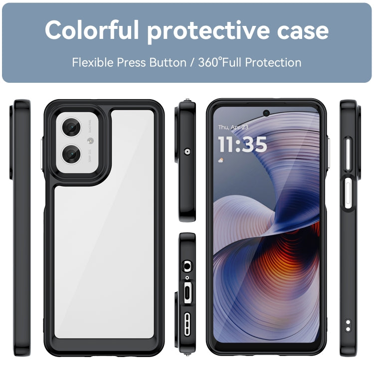 For Motorola Moto G55 5G Colorful Series Acrylic Hybrid TPU Phone Case(Black) - free shipping - PMC TechLife - Order now!