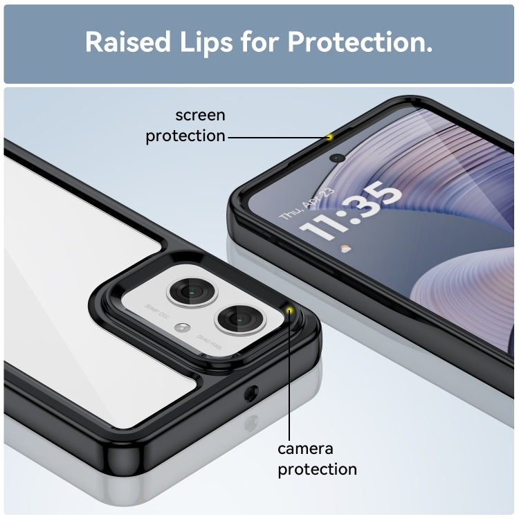 For Motorola Moto G55 5G Colorful Series Acrylic Hybrid TPU Phone Case(Black) - free shipping - PMC TechLife - Order now!