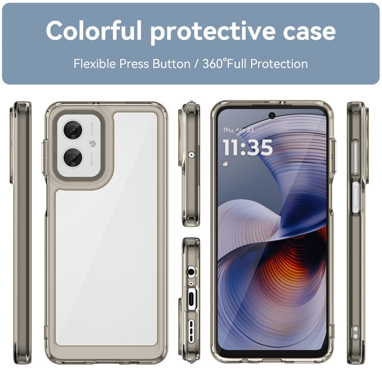 For Motorola Moto G55 5G Colorful Series Acrylic Hybrid TPU Phone Case(Transparent Grey) - free shipping - PMC TechLife - Order now!
