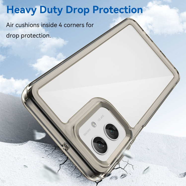 For Motorola Moto G55 5G Colorful Series Acrylic Hybrid TPU Phone Case(Transparent Grey) - free shipping - PMC TechLife - Order now!