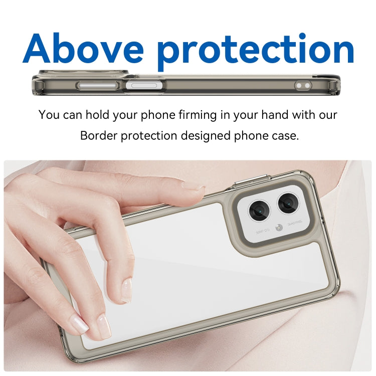 For Motorola Moto G55 5G Colorful Series Acrylic Hybrid TPU Phone Case(Transparent Grey) - free shipping - PMC TechLife - Order now!