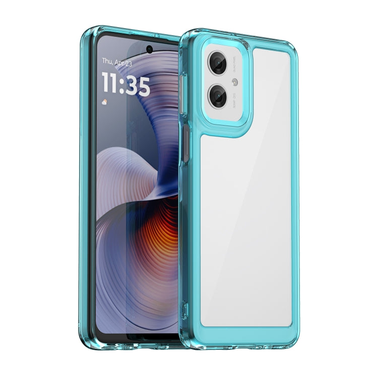For Motorola Moto G55 5G Colorful Series Acrylic Hybrid TPU Phone Case(Transparent Blue) - free shipping - PMC TechLife - Order now!