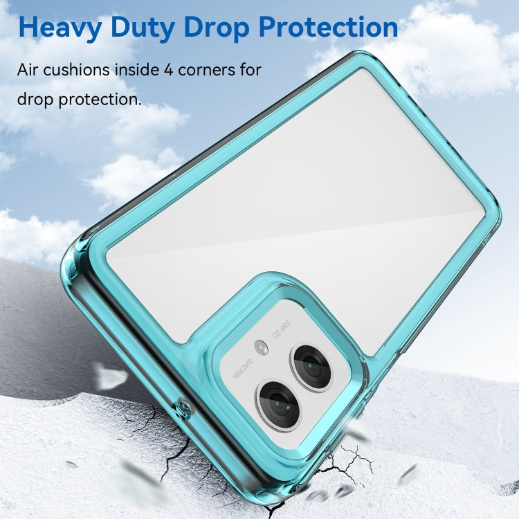 For Motorola Moto G55 5G Colorful Series Acrylic Hybrid TPU Phone Case(Transparent Blue) - free shipping - PMC TechLife - Order now!