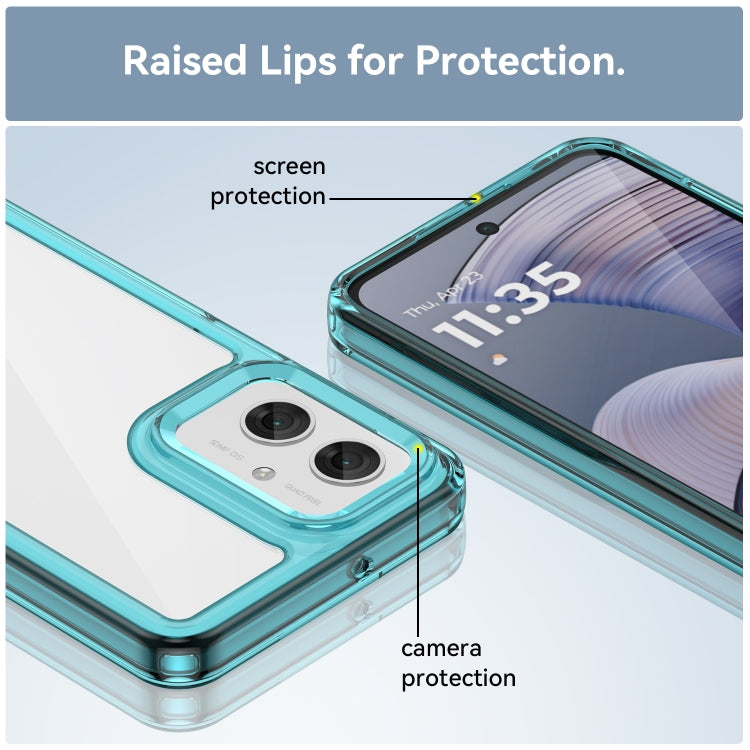 For Motorola Moto G55 5G Colorful Series Acrylic Hybrid TPU Phone Case(Transparent Blue) - free shipping - PMC TechLife - Order now!