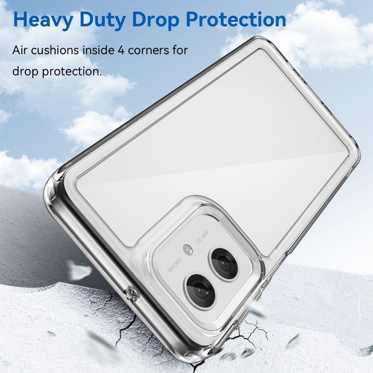 For Motorola Moto G55 5G Colorful Series Acrylic Hybrid TPU Phone Case(Transparent) - free shipping - PMC TechLife - Order now!