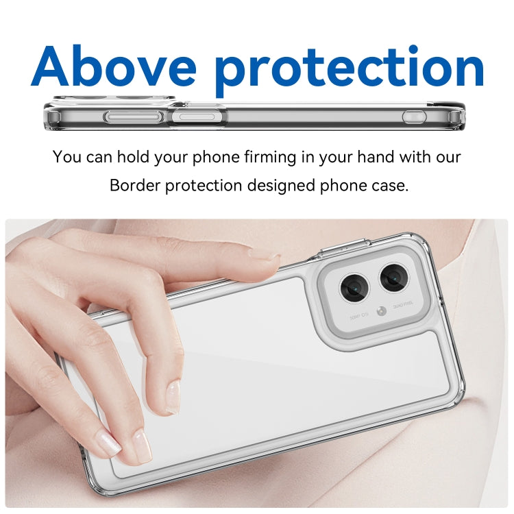 For Motorola Moto G55 5G Colorful Series Acrylic Hybrid TPU Phone Case(Transparent) - free shipping - PMC TechLife - Order now!