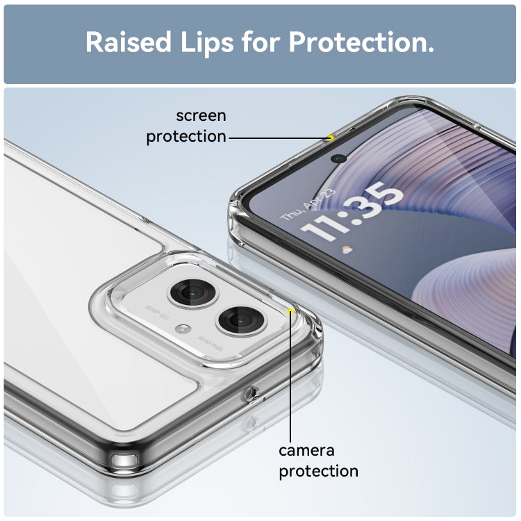 For Motorola Moto G55 5G Colorful Series Acrylic Hybrid TPU Phone Case(Transparent) - free shipping - PMC TechLife - Order now!