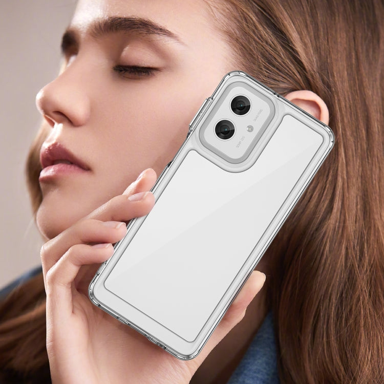 For Motorola Moto G55 5G Colorful Series Acrylic Hybrid TPU Phone Case(Transparent) - free shipping - PMC TechLife - Order now!