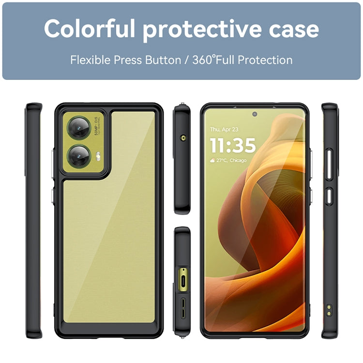 For Motorola Moto G85 Colorful Series Acrylic Hybrid TPU Phone Case(Black) - free shipping - PMC TechLife - Order now!