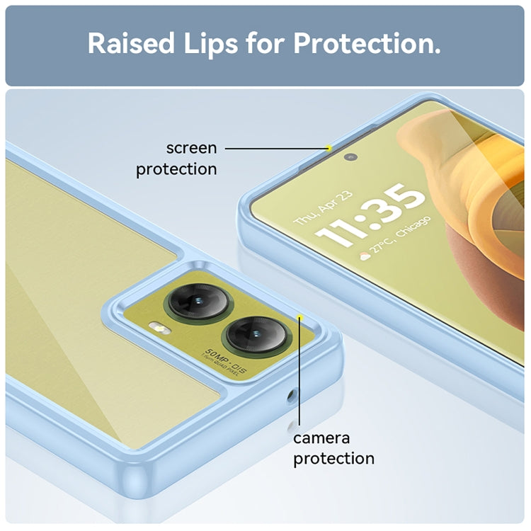 For Motorola Moto G85 Colorful Series Acrylic Hybrid TPU Phone Case(Blue) - free shipping - PMC TechLife - Order now!