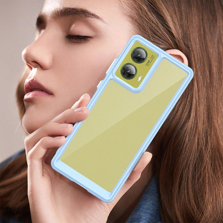 For Motorola Moto G85 Colorful Series Acrylic Hybrid TPU Phone Case(Blue) - free shipping - PMC TechLife - Order now!