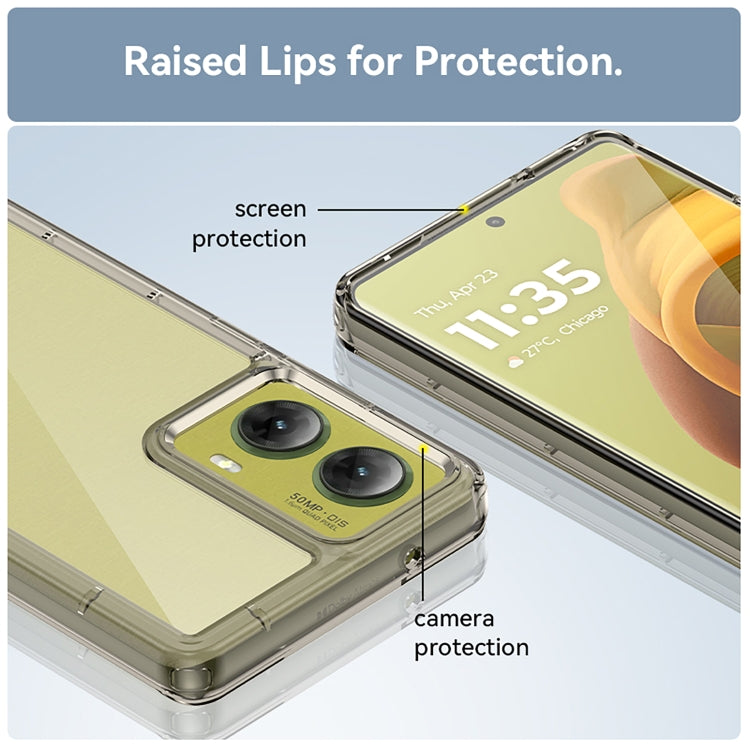 For Motorola Moto G85 Colorful Series Acrylic Hybrid TPU Phone Case(Transparent Grey) - free shipping - PMC TechLife - Order now!