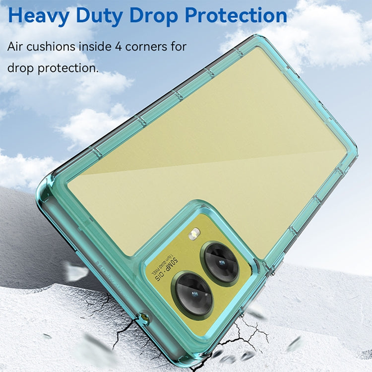 For Motorola Moto G85 Colorful Series Acrylic Hybrid TPU Phone Case(Transparent Blue) - free shipping - PMC TechLife - Order now!