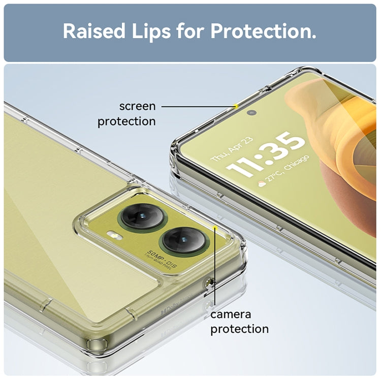 For Motorola Moto G85 Colorful Series Acrylic Hybrid TPU Phone Case(Transparent) - free shipping - PMC TechLife - Order now!