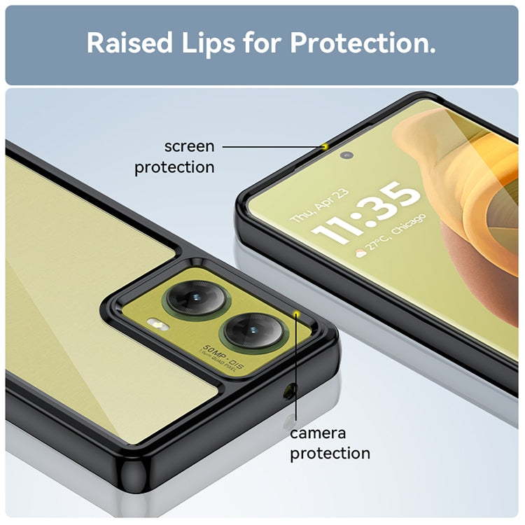 For Motorola S50 Neo Colorful Series Acrylic Hybrid TPU Phone Case(Black) - free shipping - PMC TechLife - Order now!