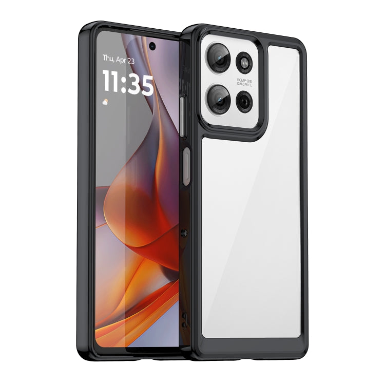 For Motorola Moto G75 5G Colorful Series Acrylic Hybrid TPU Phone Case(Black) - free shipping - PMC TechLife - Order now!
