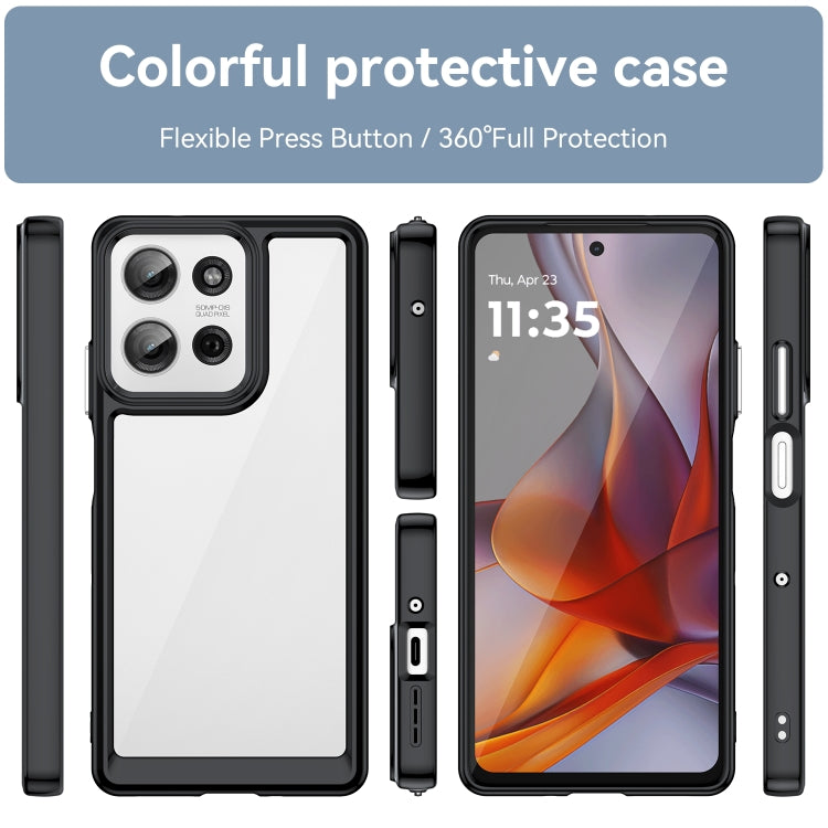 For Motorola Moto G75 5G Colorful Series Acrylic Hybrid TPU Phone Case(Black) - free shipping - PMC TechLife - Order now!