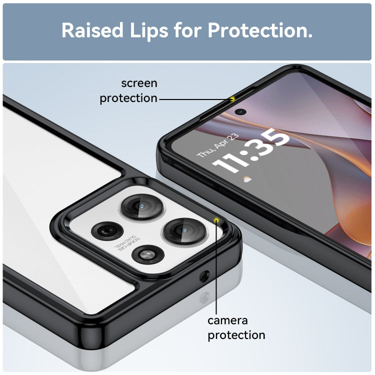 For Motorola Moto G75 5G Colorful Series Acrylic Hybrid TPU Phone Case(Black) - free shipping - PMC TechLife - Order now!
