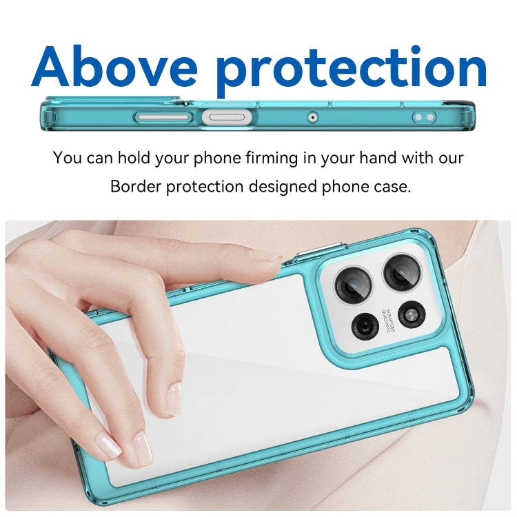 For Motorola Moto G75 5G Colorful Series Acrylic Hybrid TPU Phone Case(Transparent Blue) - free shipping - PMC TechLife - Order now!