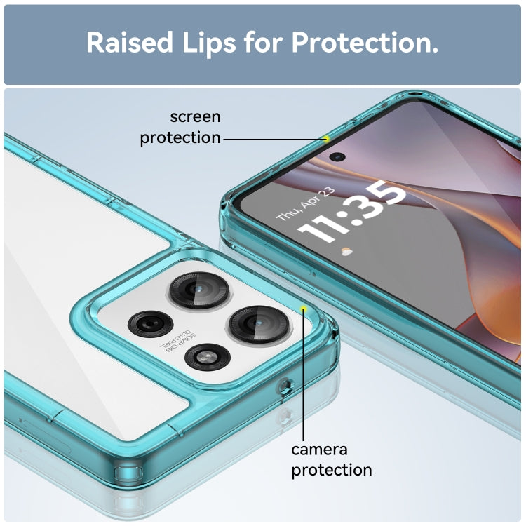 For Motorola Moto G75 5G Colorful Series Acrylic Hybrid TPU Phone Case(Transparent Blue) - free shipping - PMC TechLife - Order now!
