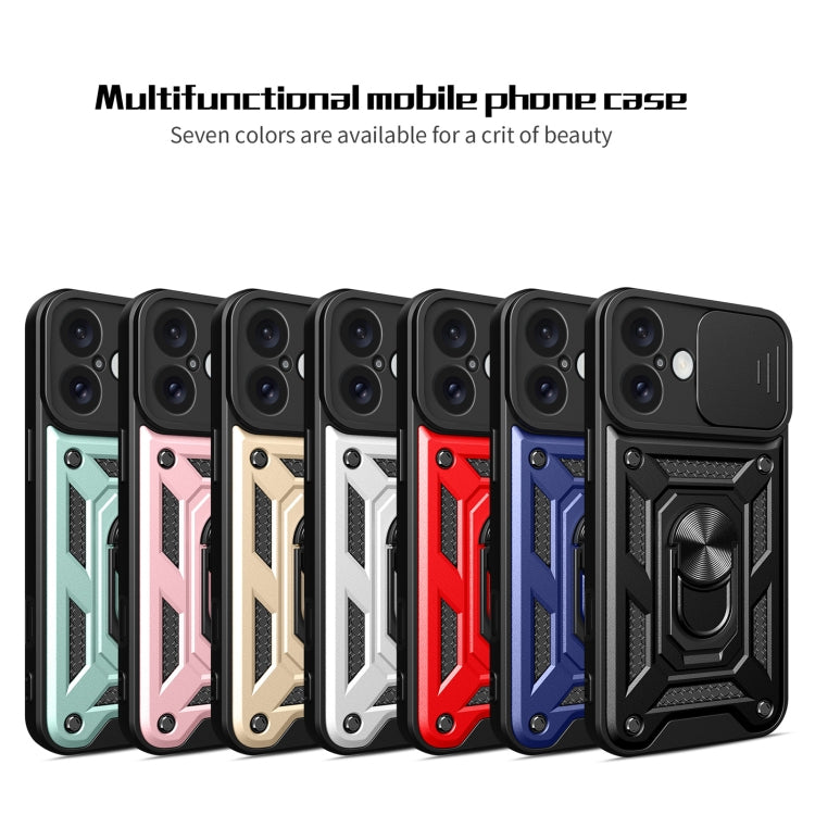 For iPhone 16 Plus Sliding Camera Cover Design TPU+PC Phone Case(Rose Gold) - iPhone 16 Plus Cases by PMC TechLife | Online Shopping South Africa | PMC TechLife | Buy Now Pay Later Mobicred