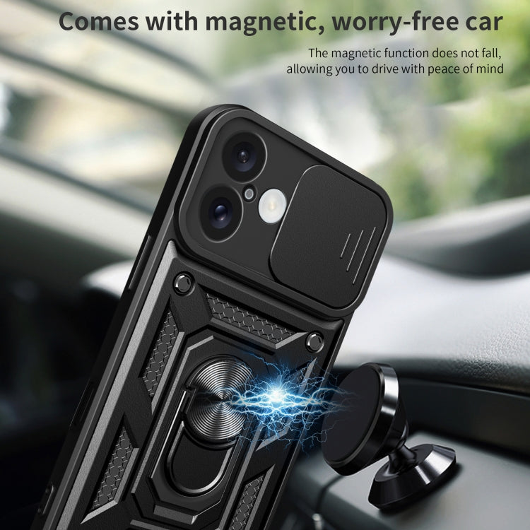 For iPhone 16 Sliding Camera Cover Design TPU+PC Phone Case(Blue) - iPhone 16 Cases by PMC TechLife | Online Shopping South Africa | PMC TechLife | Buy Now Pay Later Mobicred