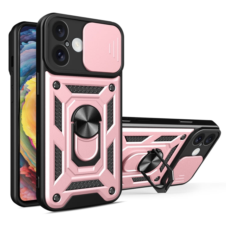 For iPhone 16 Sliding Camera Cover Design TPU+PC Phone Case(Rose Gold) - iPhone 16 Cases by PMC TechLife | Online Shopping South Africa | PMC TechLife | Buy Now Pay Later Mobicred