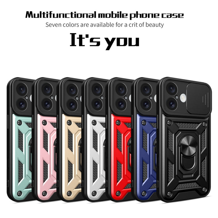 For iPhone 16 Sliding Camera Cover Design TPU+PC Phone Case(Rose Gold) - iPhone 16 Cases by PMC TechLife | Online Shopping South Africa | PMC TechLife | Buy Now Pay Later Mobicred