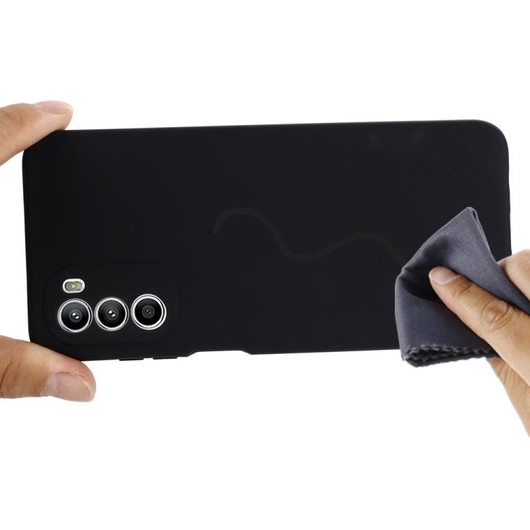 For Motorola Moto G71s 5G Pure Color Liquid Silicone Shockproof Phone Case(Black) - Motorola Cases by PMC TechLife | Online Shopping South Africa | PMC TechLife | Buy Now Pay Later Mobicred
