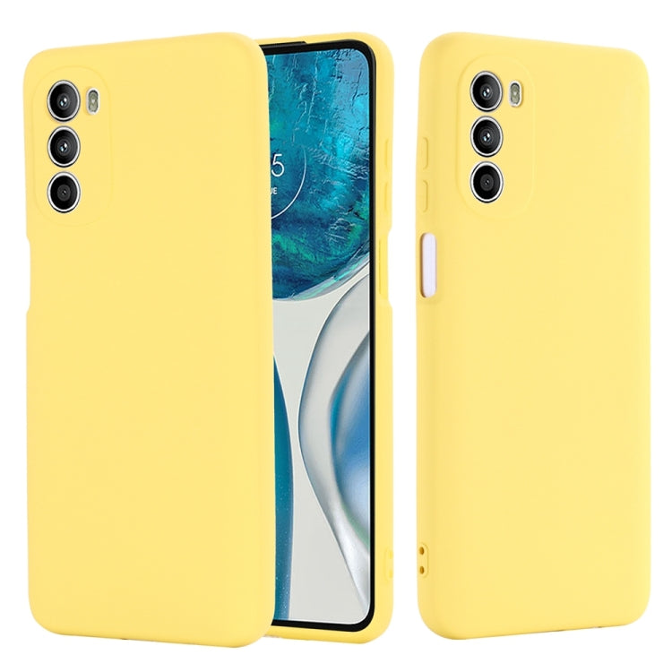 For Motorola Moto G71s 5G Pure Color Liquid Silicone Shockproof Phone Case(Yellow) - Motorola Cases by PMC TechLife | Online Shopping South Africa | PMC TechLife | Buy Now Pay Later Mobicred