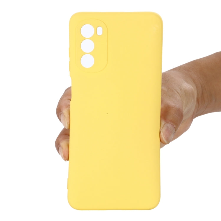 For Motorola Moto G71s 5G Pure Color Liquid Silicone Shockproof Phone Case(Yellow) - Motorola Cases by PMC TechLife | Online Shopping South Africa | PMC TechLife | Buy Now Pay Later Mobicred