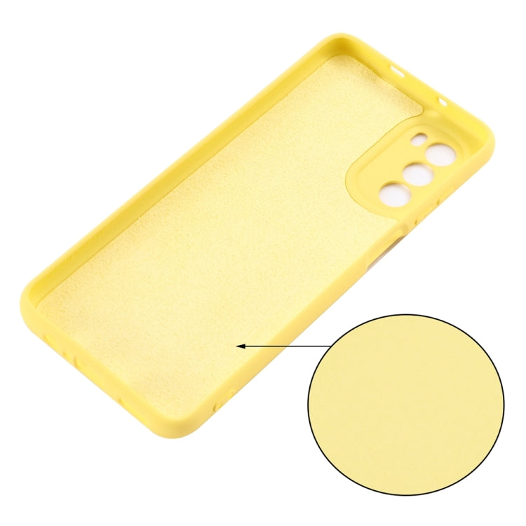 For Motorola Moto G71s 5G Pure Color Liquid Silicone Shockproof Phone Case(Yellow) - Motorola Cases by PMC TechLife | Online Shopping South Africa | PMC TechLife | Buy Now Pay Later Mobicred