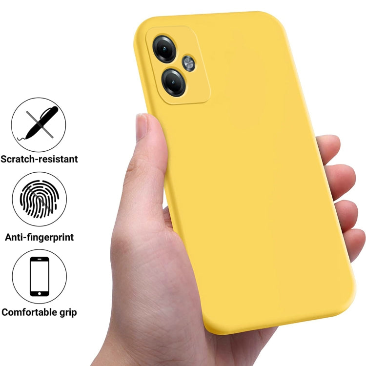 For Motorola Moto G14 Pure Color Liquid Silicone Shockproof Phone Case(Yellow) - Motorola Cases by PMC TechLife | Online Shopping South Africa | PMC TechLife | Buy Now Pay Later Mobicred