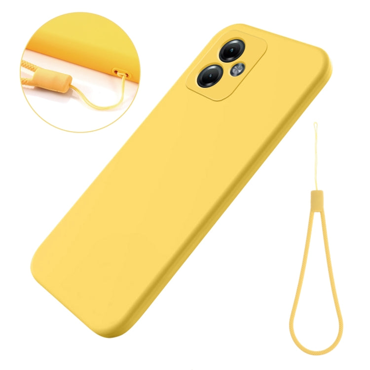 For Motorola Moto G14 Pure Color Liquid Silicone Shockproof Phone Case(Yellow) - Motorola Cases by PMC TechLife | Online Shopping South Africa | PMC TechLife | Buy Now Pay Later Mobicred