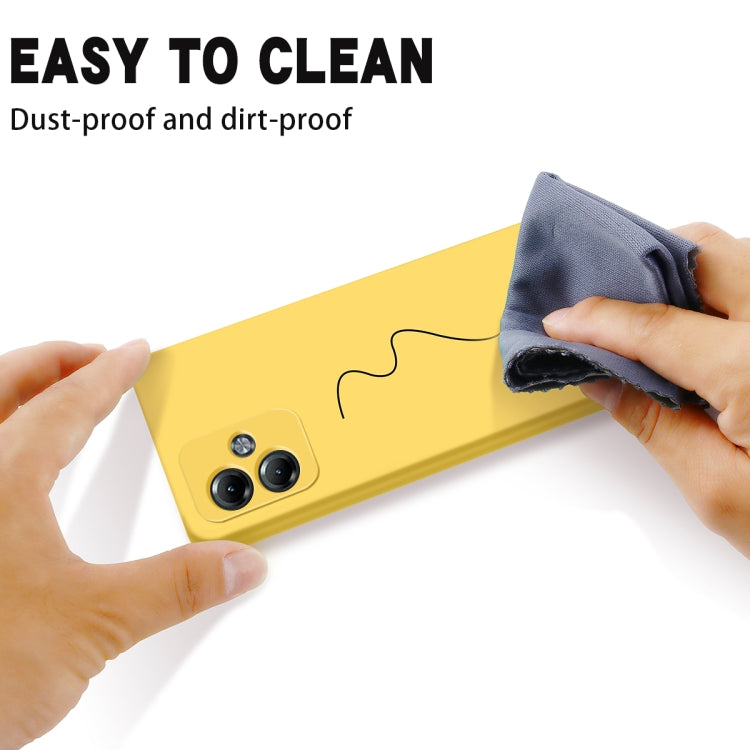 For Motorola Moto G14 Pure Color Liquid Silicone Shockproof Phone Case(Yellow) - Motorola Cases by PMC TechLife | Online Shopping South Africa | PMC TechLife | Buy Now Pay Later Mobicred