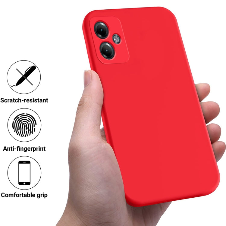 For Motorola Moto G14 Pure Color Liquid Silicone Shockproof Phone Case(Red) - Motorola Cases by PMC TechLife | Online Shopping South Africa | PMC TechLife | Buy Now Pay Later Mobicred