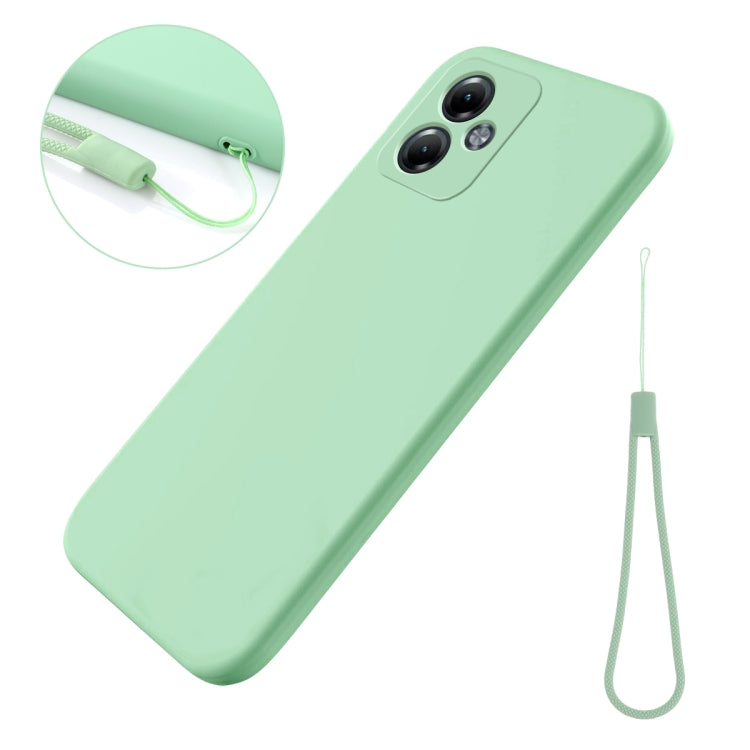 For Motorola Moto G14 Pure Color Liquid Silicone Shockproof Phone Case(Green) - Motorola Cases by PMC TechLife | Online Shopping South Africa | PMC TechLife | Buy Now Pay Later Mobicred