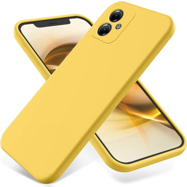 For Motorola Moto G54 Power Pure Color Liquid Silicone Shockproof Phone Case(Yellow) - Motorola Cases by PMC TechLife | Online Shopping South Africa | PMC TechLife | Buy Now Pay Later Mobicred
