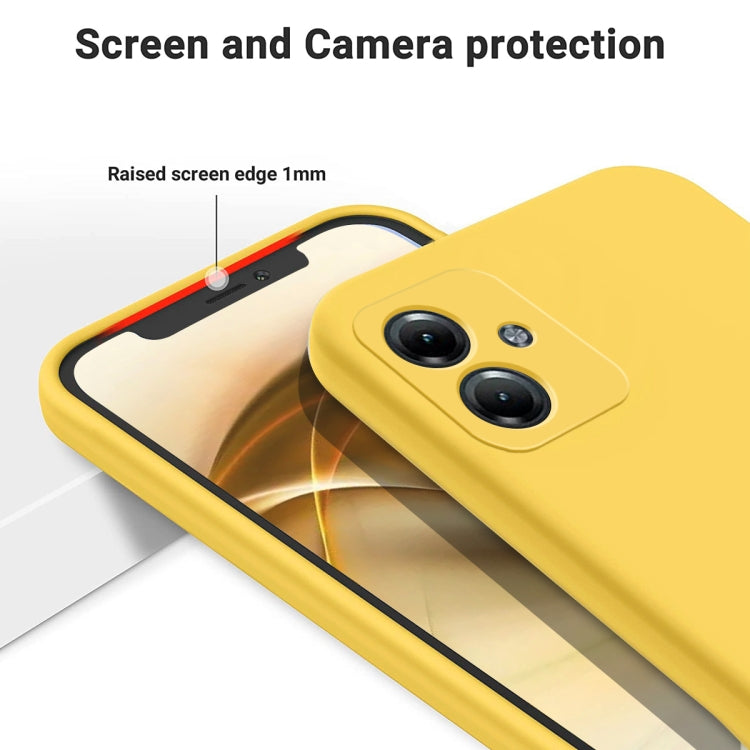 For Motorola Moto G54 Power Pure Color Liquid Silicone Shockproof Phone Case(Yellow) - Motorola Cases by PMC TechLife | Online Shopping South Africa | PMC TechLife | Buy Now Pay Later Mobicred