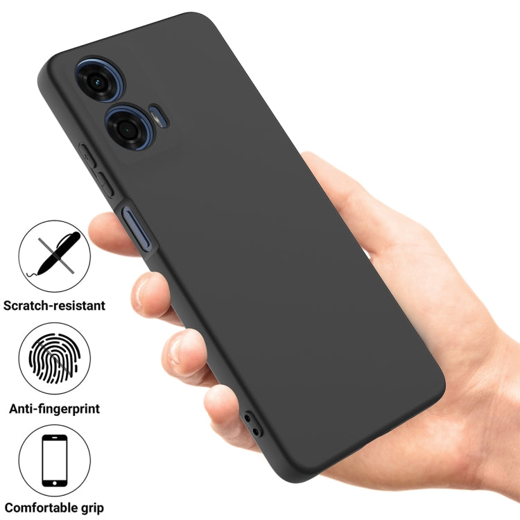 For Motorola Moto G04 / G24 Pure Color Liquid Silicone Shockproof Phone Case(Black) - Motorola Cases by PMC TechLife | Online Shopping South Africa | PMC TechLife | Buy Now Pay Later Mobicred