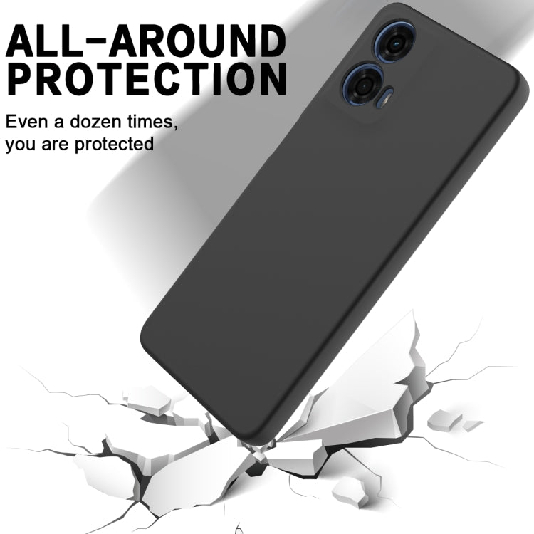 For Motorola Moto G04 / G24 Pure Color Liquid Silicone Shockproof Phone Case(Black) - Motorola Cases by PMC TechLife | Online Shopping South Africa | PMC TechLife | Buy Now Pay Later Mobicred