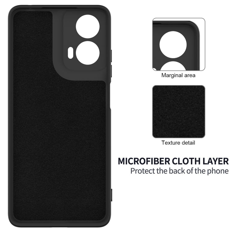 For Motorola Moto G04 / G24 Pure Color Liquid Silicone Shockproof Phone Case(Black) - Motorola Cases by PMC TechLife | Online Shopping South Africa | PMC TechLife | Buy Now Pay Later Mobicred