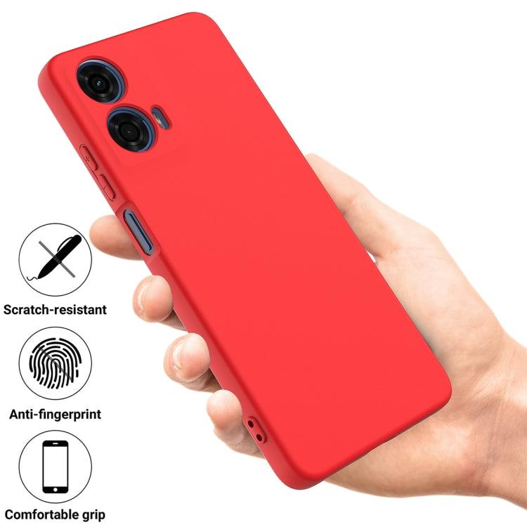 For Motorola Moto G04 / G24 Pure Color Liquid Silicone Shockproof Phone Case(Red) - Motorola Cases by PMC TechLife | Online Shopping South Africa | PMC TechLife | Buy Now Pay Later Mobicred