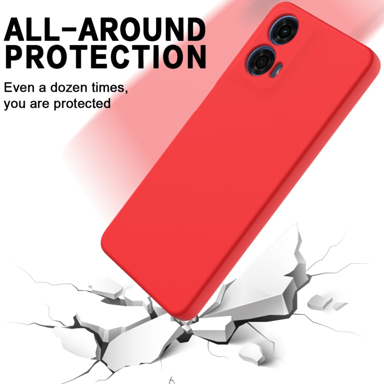 For Motorola Moto G04 / G24 Pure Color Liquid Silicone Shockproof Phone Case(Red) - Motorola Cases by PMC TechLife | Online Shopping South Africa | PMC TechLife | Buy Now Pay Later Mobicred