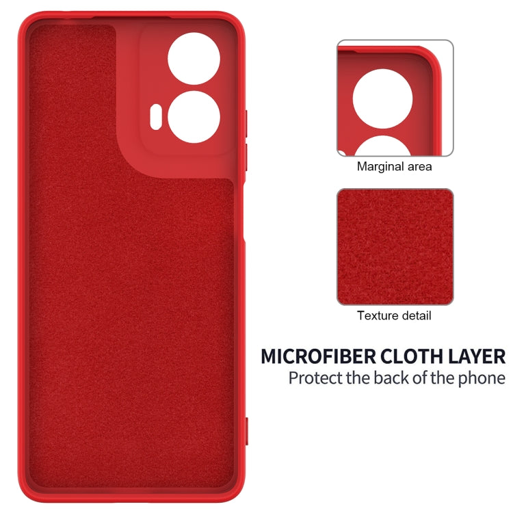 For Motorola Moto G04 / G24 Pure Color Liquid Silicone Shockproof Phone Case(Red) - Motorola Cases by PMC TechLife | Online Shopping South Africa | PMC TechLife | Buy Now Pay Later Mobicred